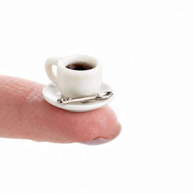 7/8" Dollhouse Miniature Porcelain Coffee Cup