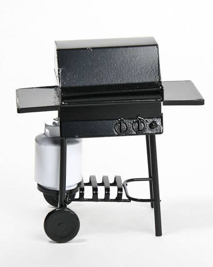 Miniature Black Metal Barbecue Grill with Tank