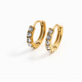 Dainty Gem Hoop Hoop - Hypoallergenic, Flat Back, Girl Gift : Diamond / Pair