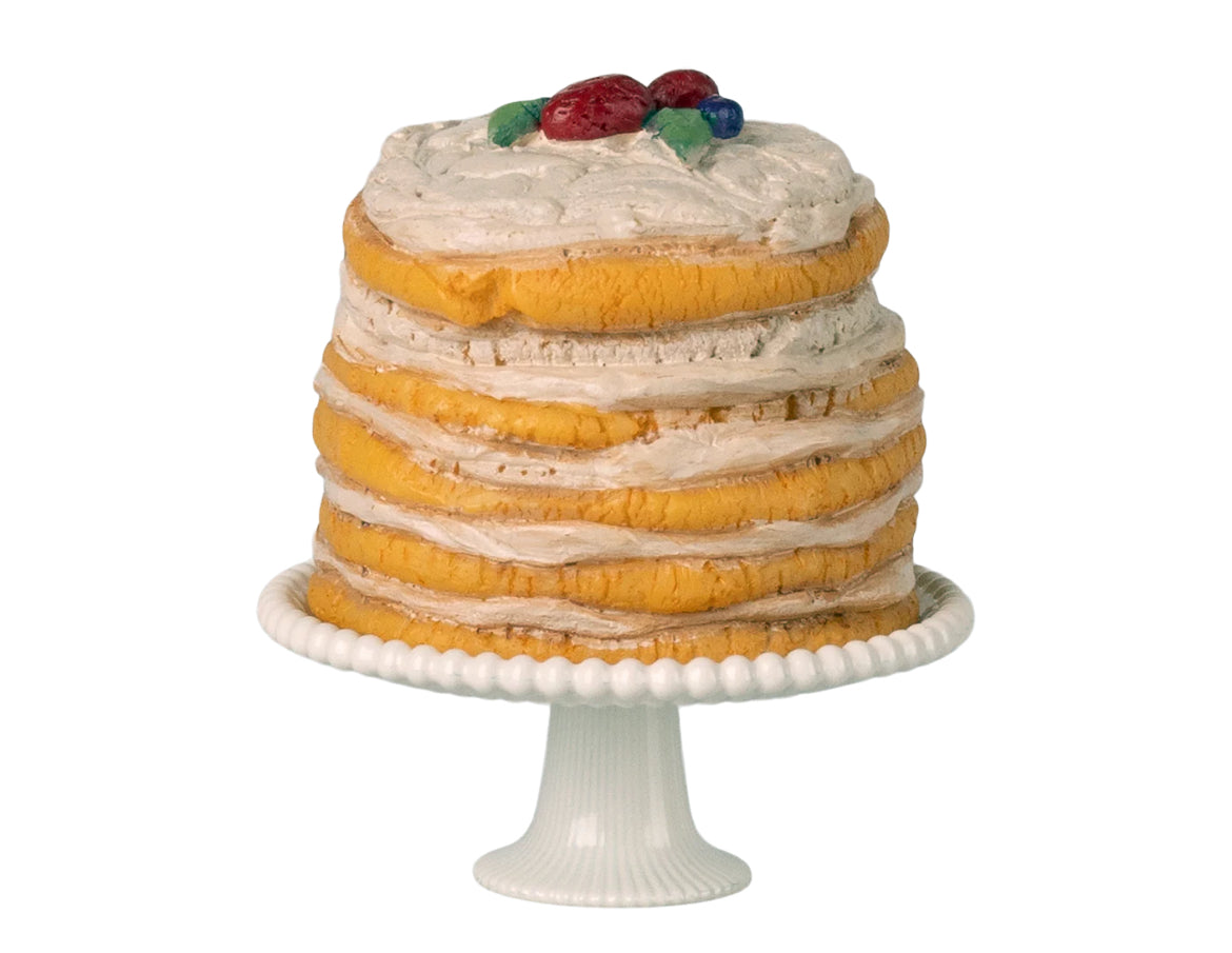 Party cake & cake stand, mouse - off white