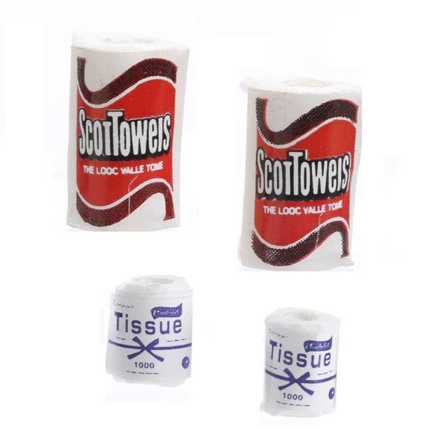 Dollhouse Miniature Paper Products (Pack of 4)