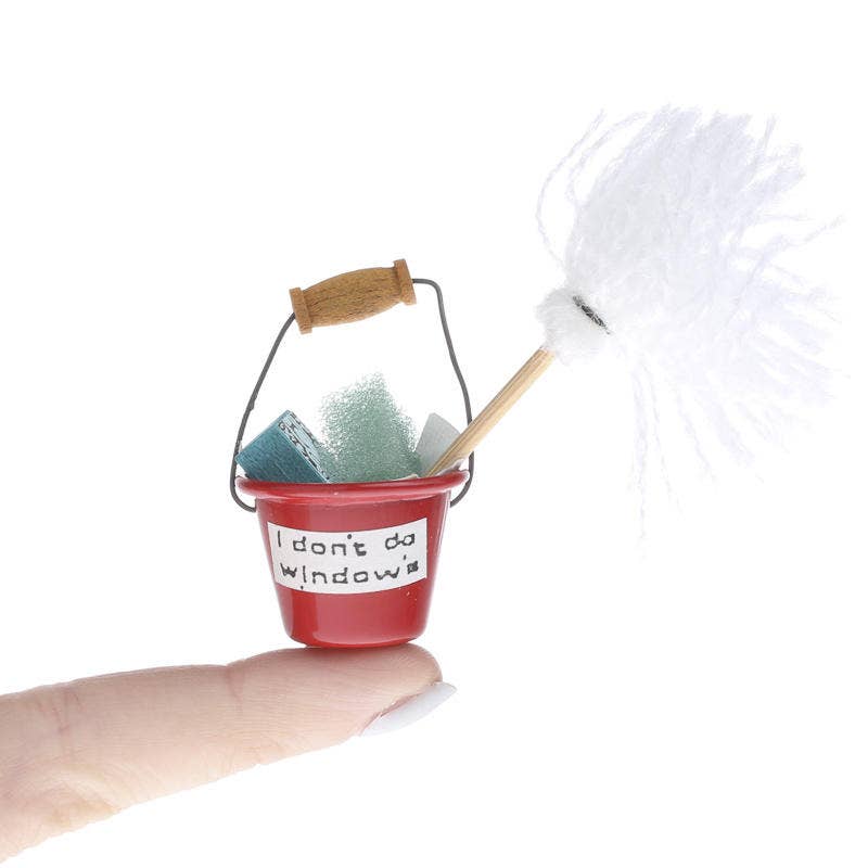 Dollhouse Miniature Filled Mop Bucket
