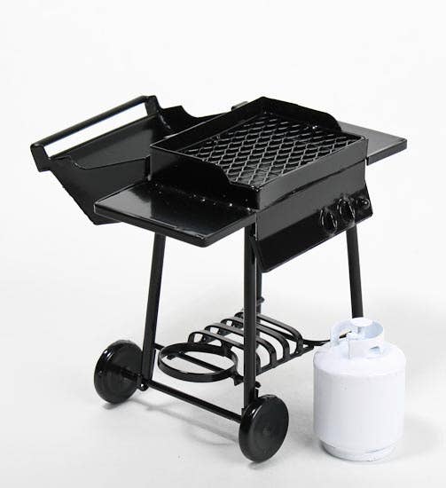 Miniature Black Metal Barbecue Grill with Tank