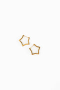 Star Hoop Stud Earrings - Hypoallergenic, Flat Back, Girl : Gold