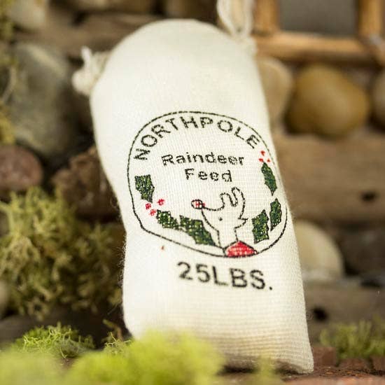 3-1/4" Miniature North Pole Reindeer Feed Sack