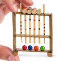 Miniature Old Fashion Wood Croquet Set - 2" W x 2-3/4" H