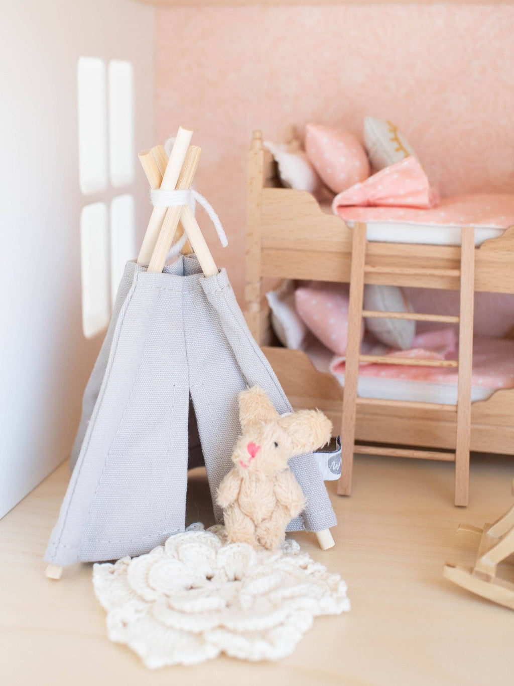 Dollhouse Plush Bunny Stuffed Animal | Multiple Colors: White
