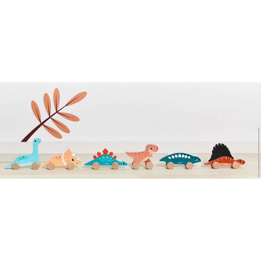 Dinos Push-Along Dinosaur Display x6