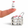 Miniature Milk Crate Set or Milk Bottle - Select Style: Crate + Red Top Bottles - 1-1/8" x 1-1/2" x 7/8"