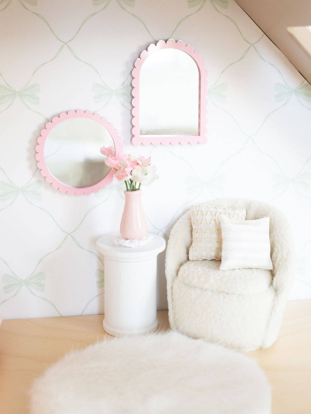 Ecru Loom Pillows | Dollhouse Miniature Accessories & Decor: Striped