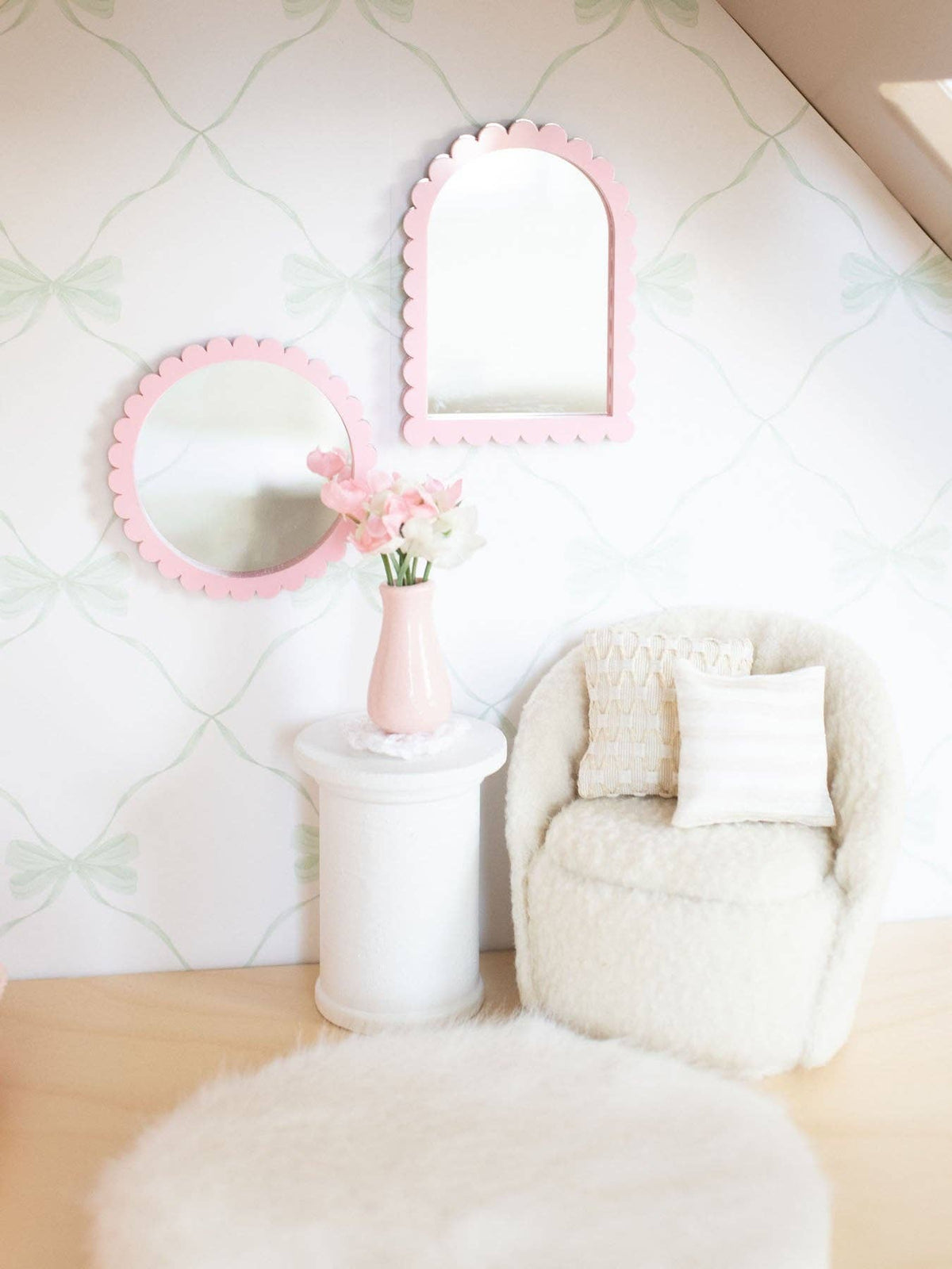 Ecru Loom Pillows | Dollhouse Miniature Accessories & Decor: Striped