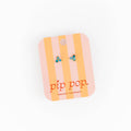 Ombré Gem Stud Earrings - Hypoallergenic, Flat Back, Girl : Electric Blue / Pair