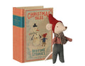 Christmas mouse, baby in book