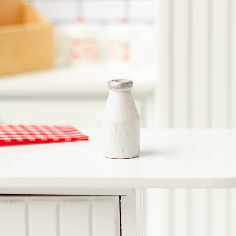 Miniature Milk Crate Set or Milk Bottle - Select Style: Crate + Red Top Bottles - 1-1/8" x 1-1/2" x 7/8"