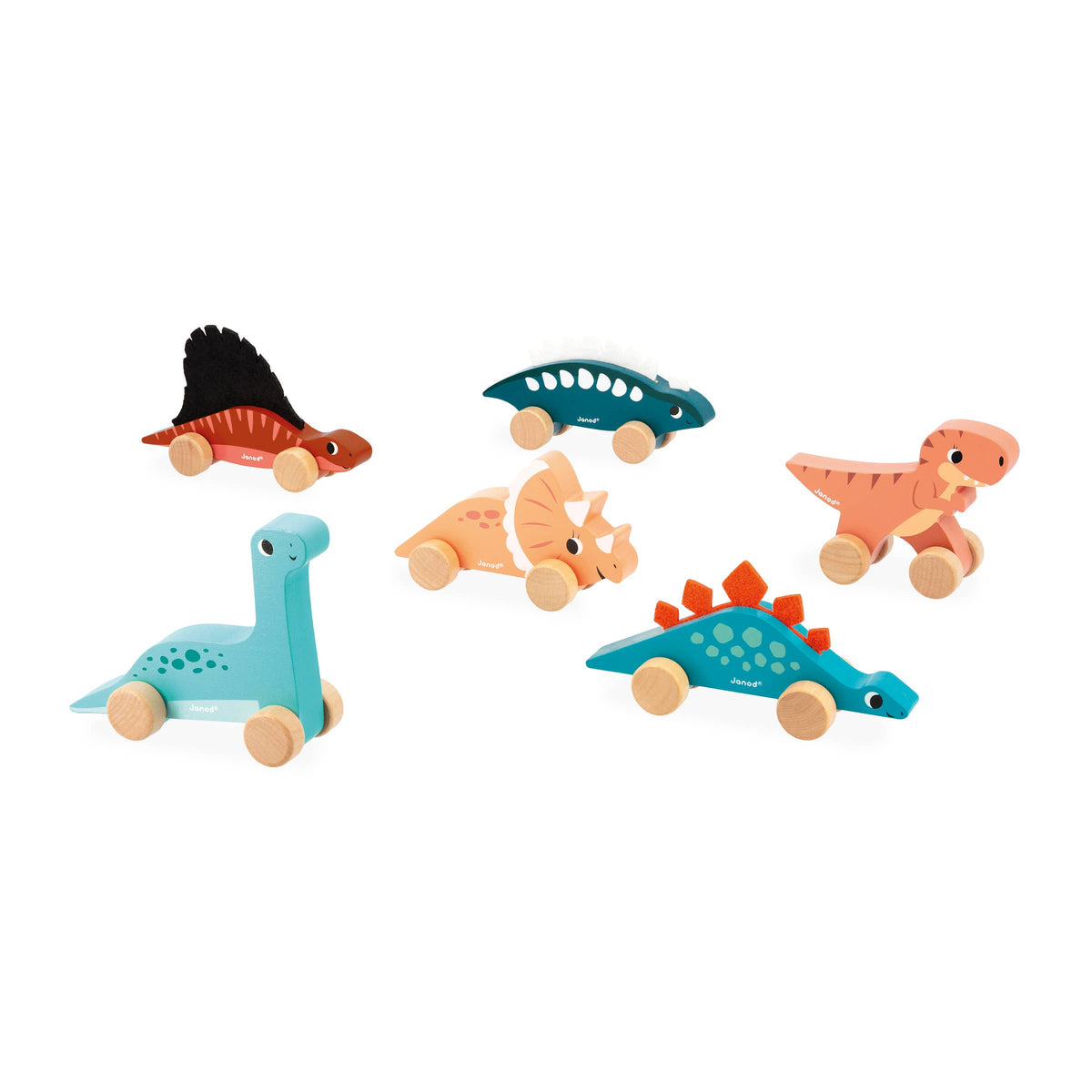 Dinos Push-Along Dinosaur Display x6