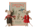 Christmas twin mice, little sister & little brother in book