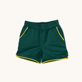 Boys Court Short in Green/Yellow