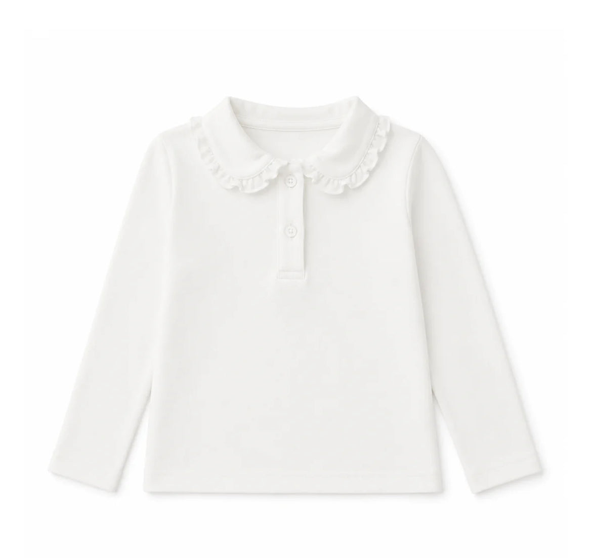 Classic Long Sleeve Ruffle Polo