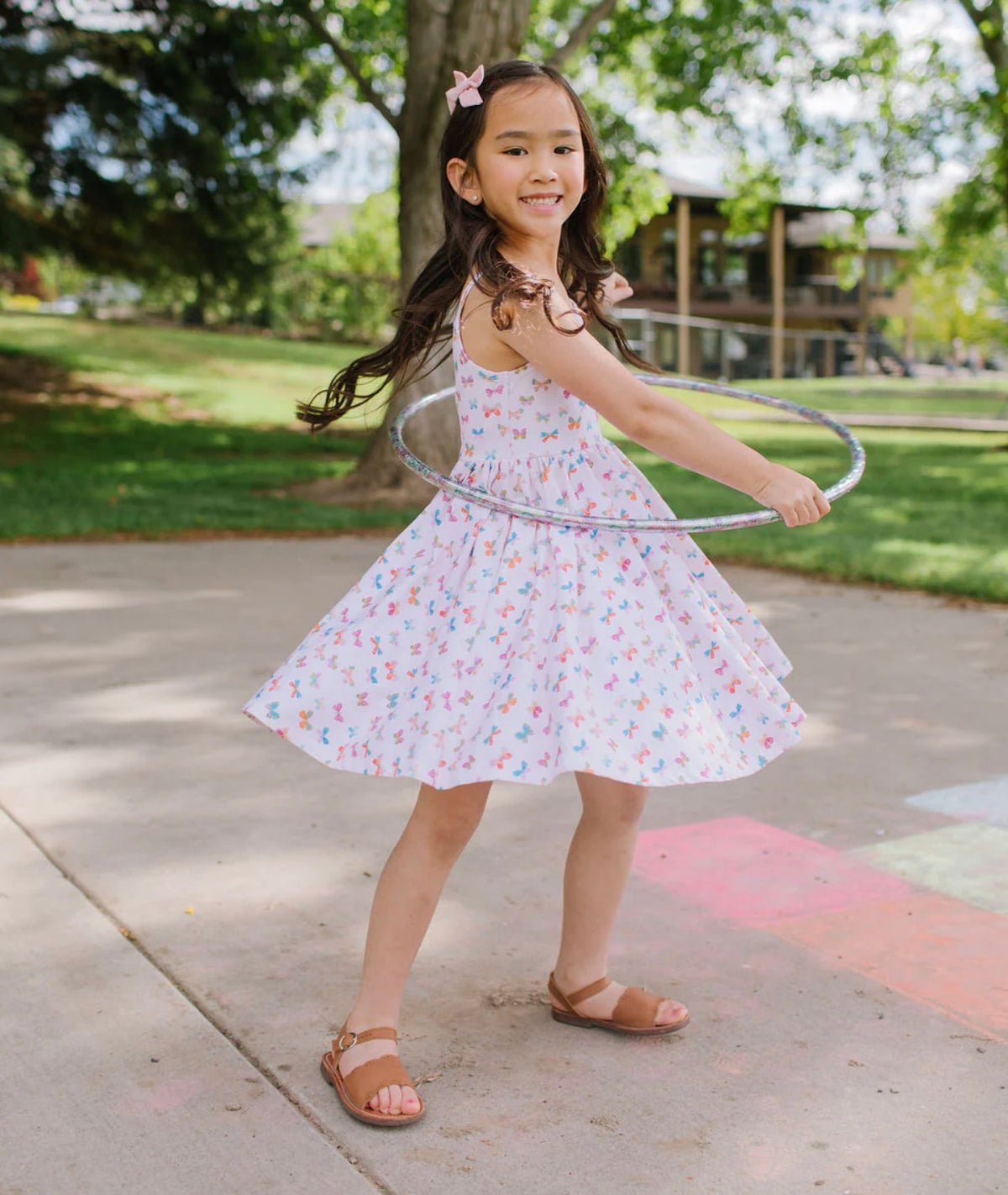 Camila Twirl Dress in Rainbow Butterfly