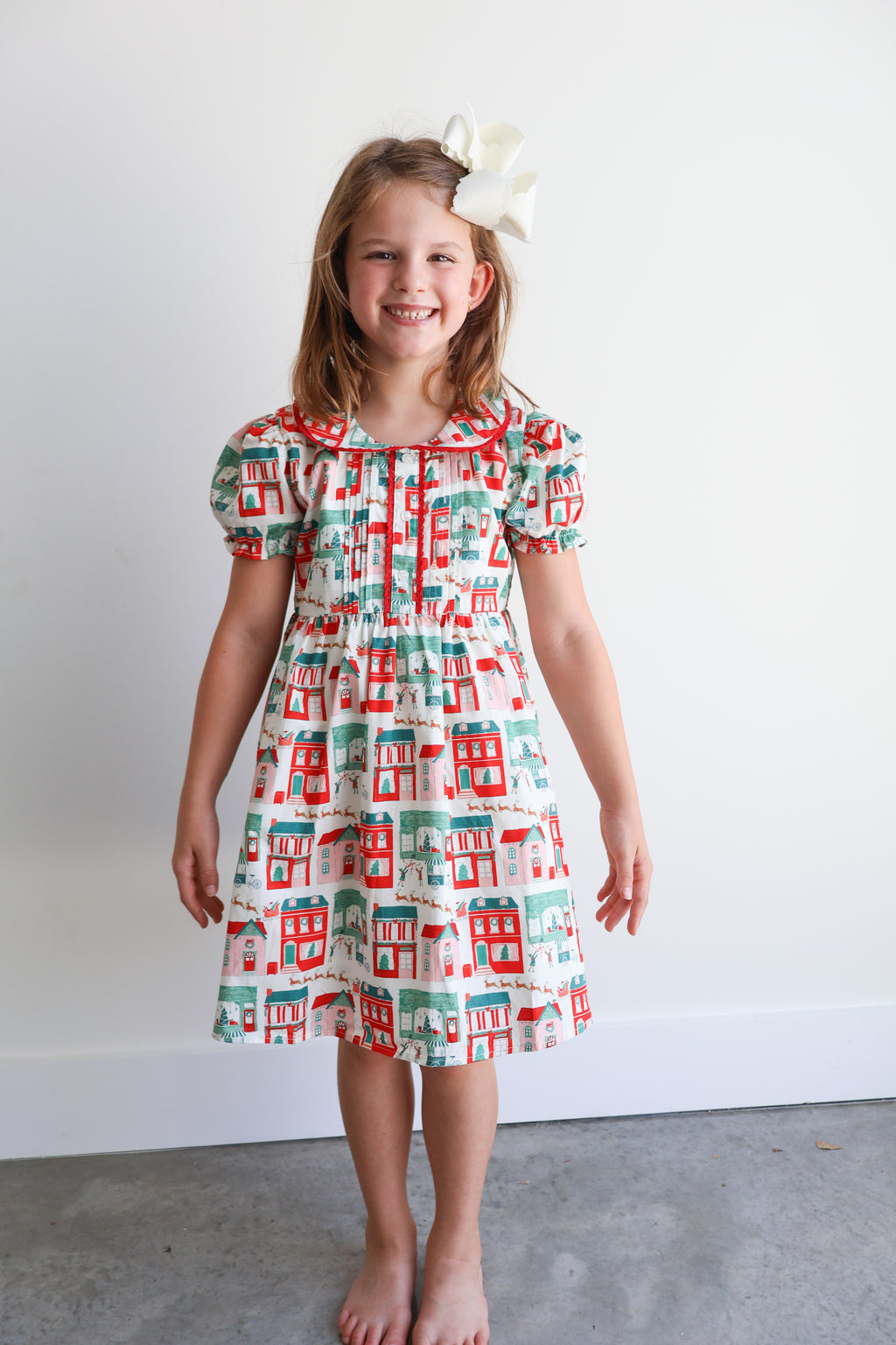 clara dress in christmas village