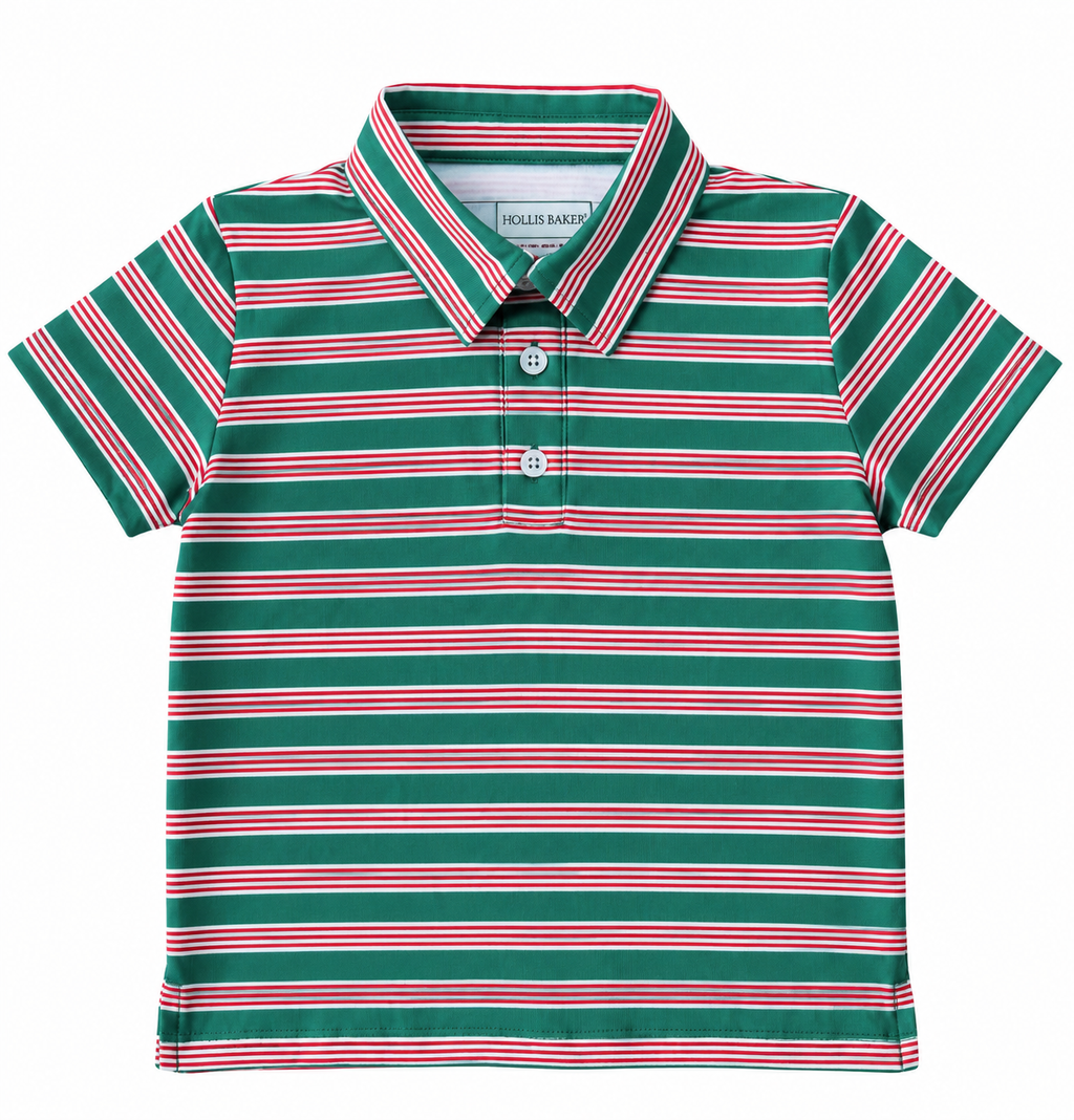 kyle polo in red + green stripe