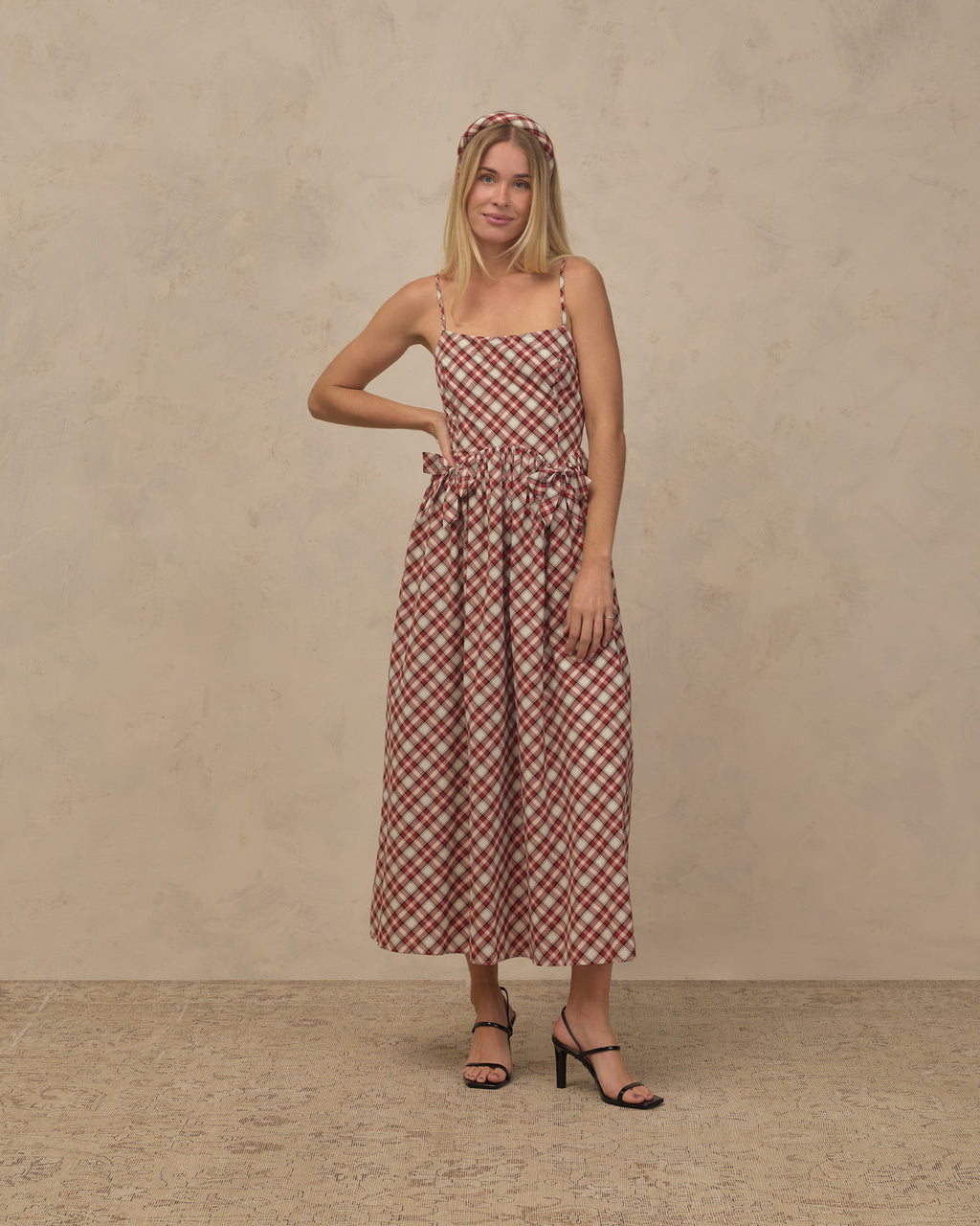 women's Beatrice midi dress in holiday tartan