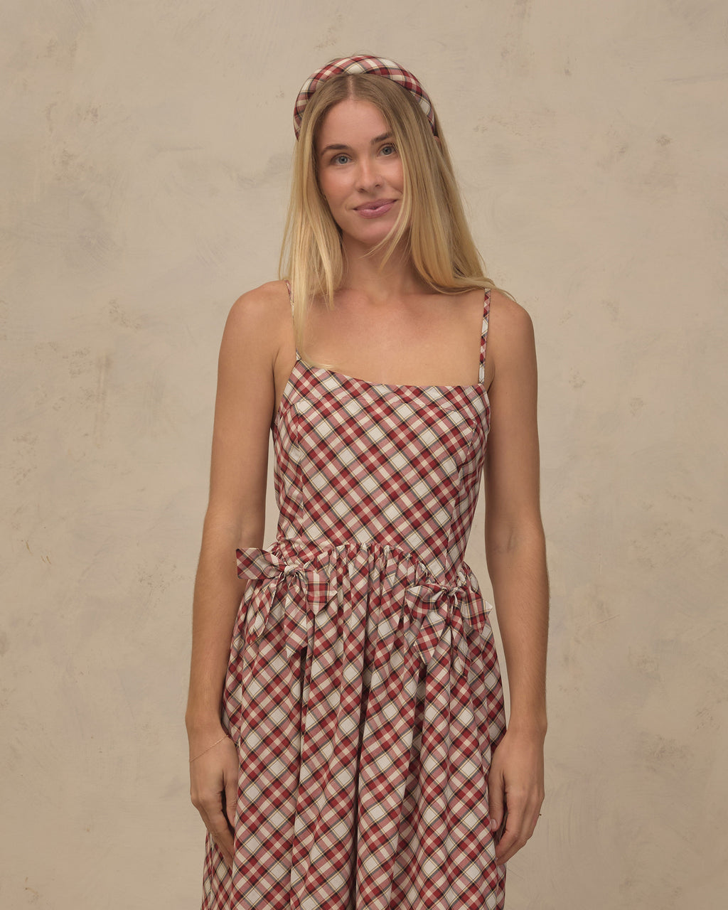 women's Beatrice midi dress in holiday tartan