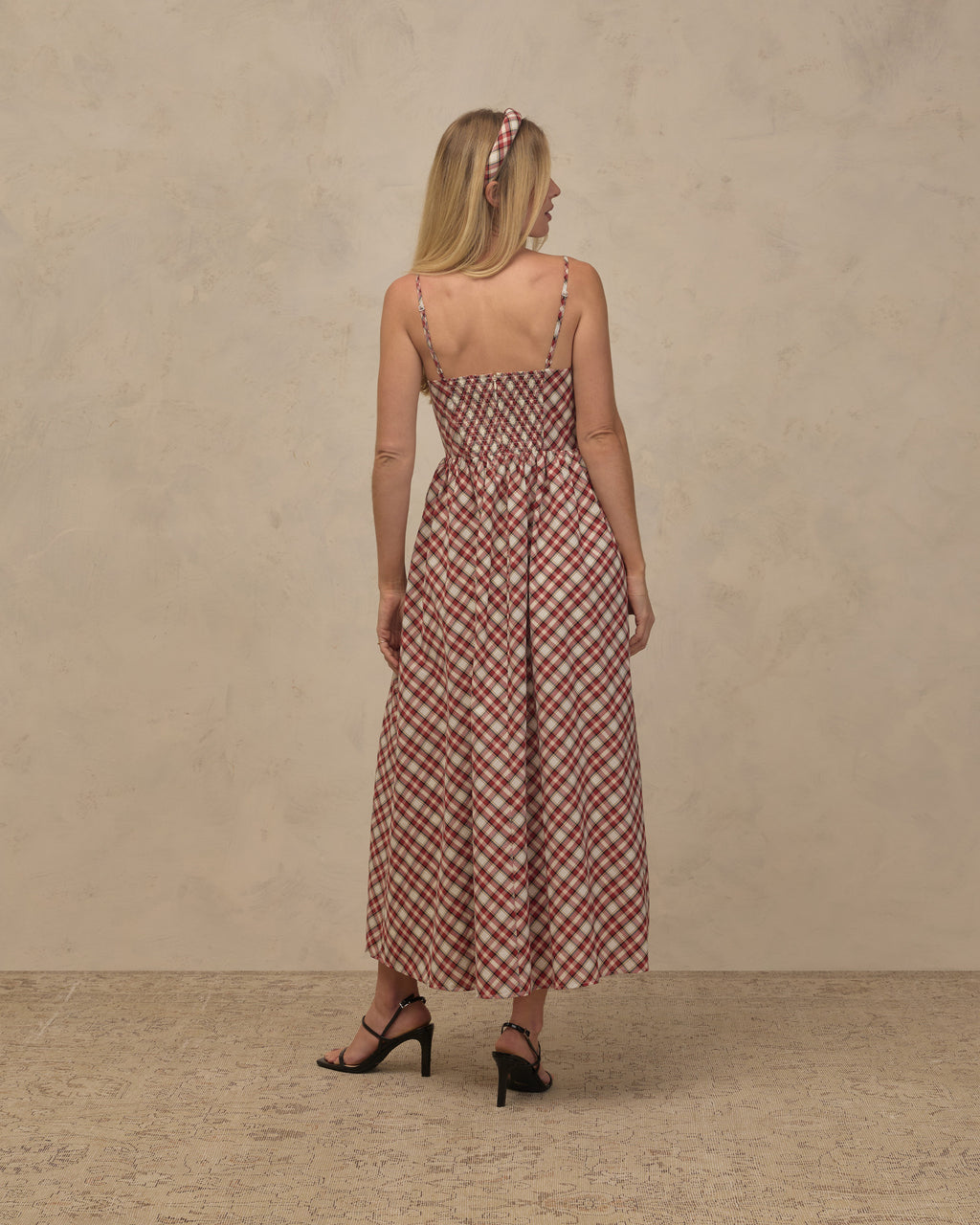 women's Beatrice midi dress in holiday tartan