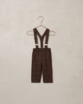 suspender pant in heathered plaid
