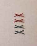 mini ribbon bows in green & ruby
