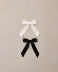 velvet bows set in black & ivory