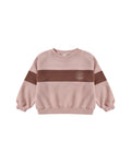 panel stripe sweatshirt in rosewood