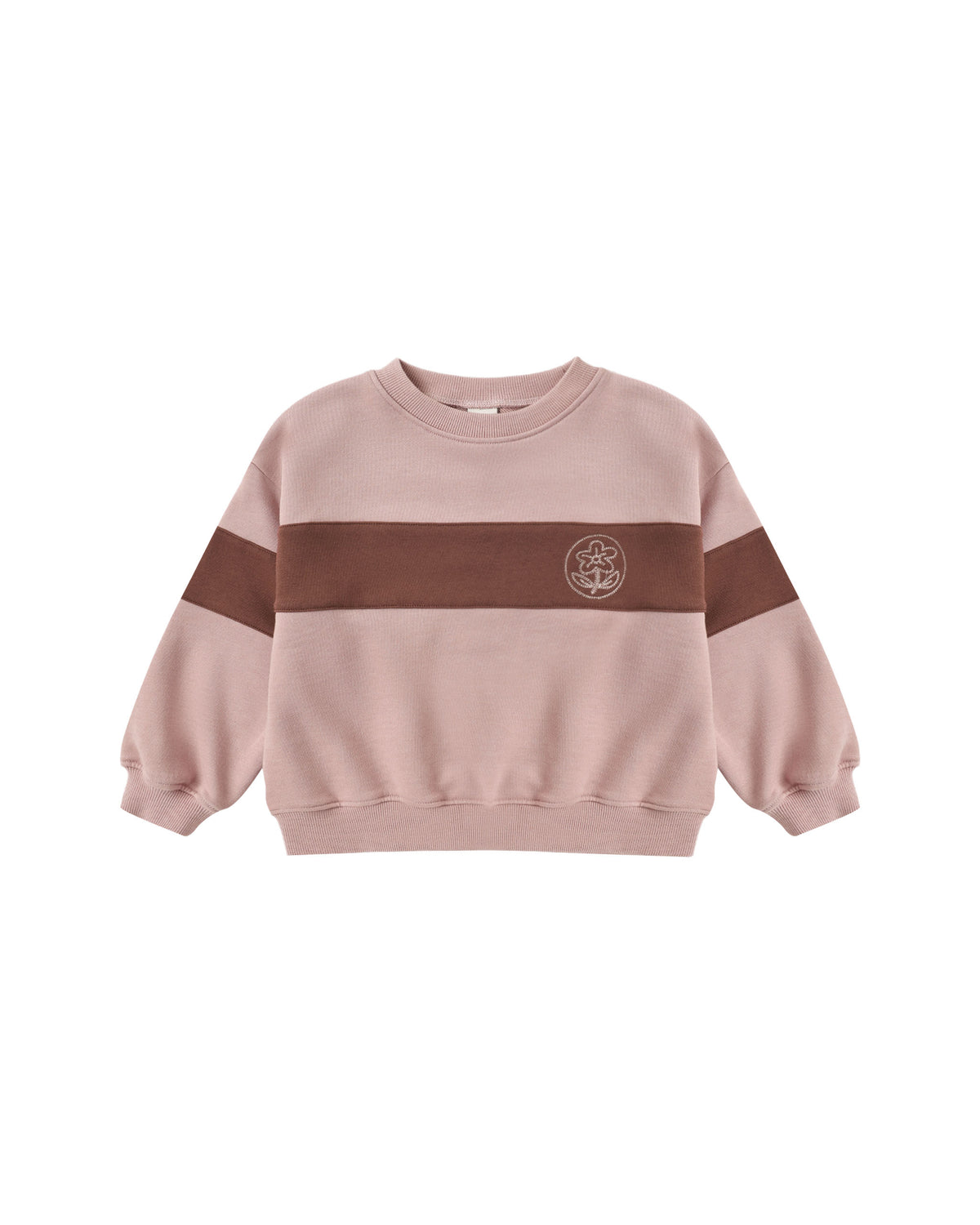 panel stripe sweatshirt in rosewood