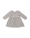 long sleeve babydoll dress in vintage stripe