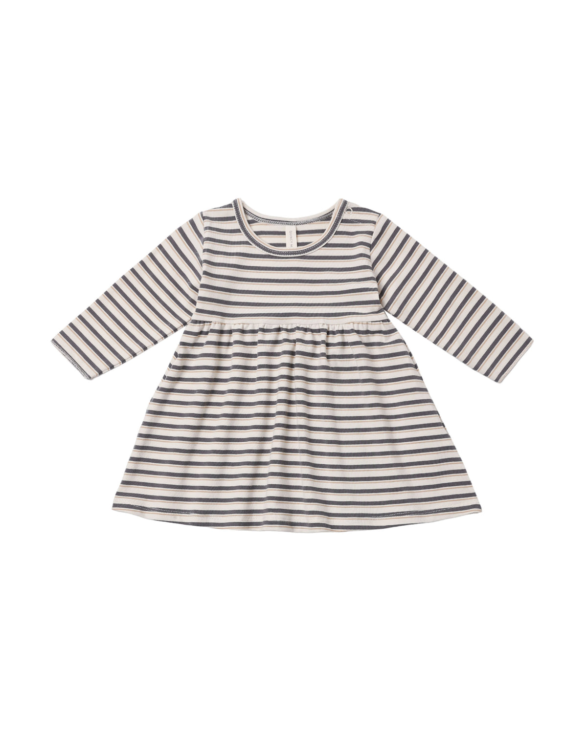 long sleeve babydoll dress in vintage stripe