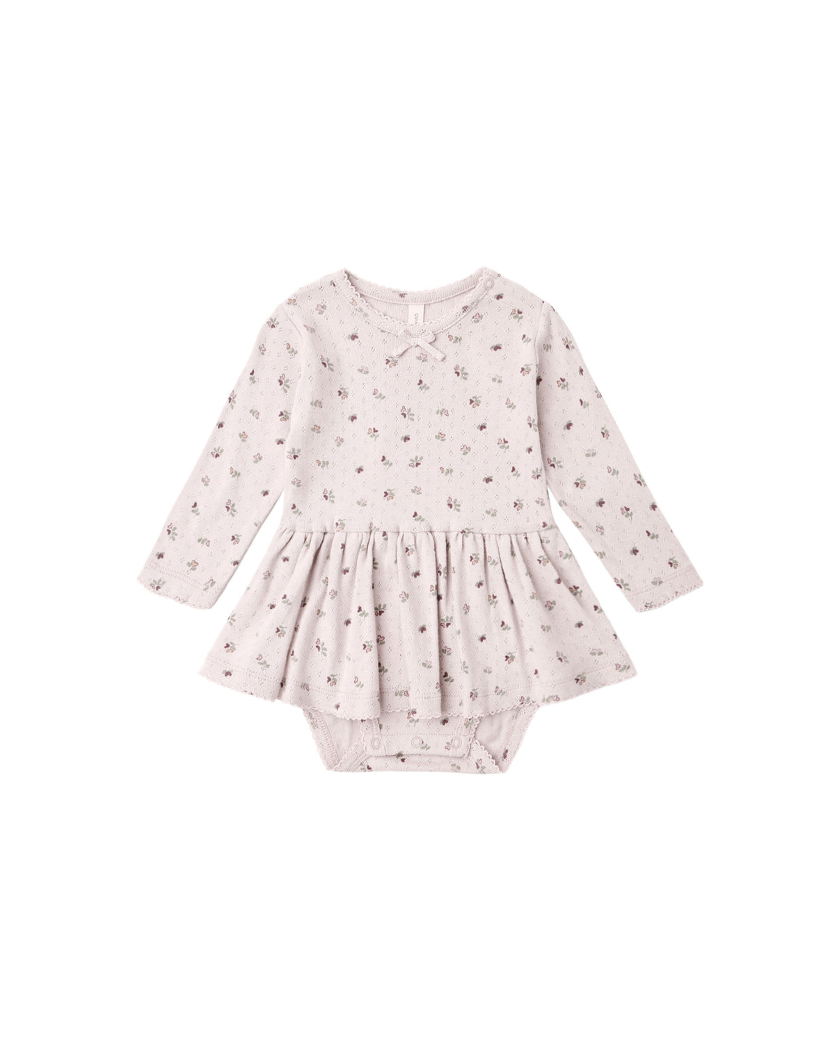 pointelle skirted bodysuit in heart ditsy