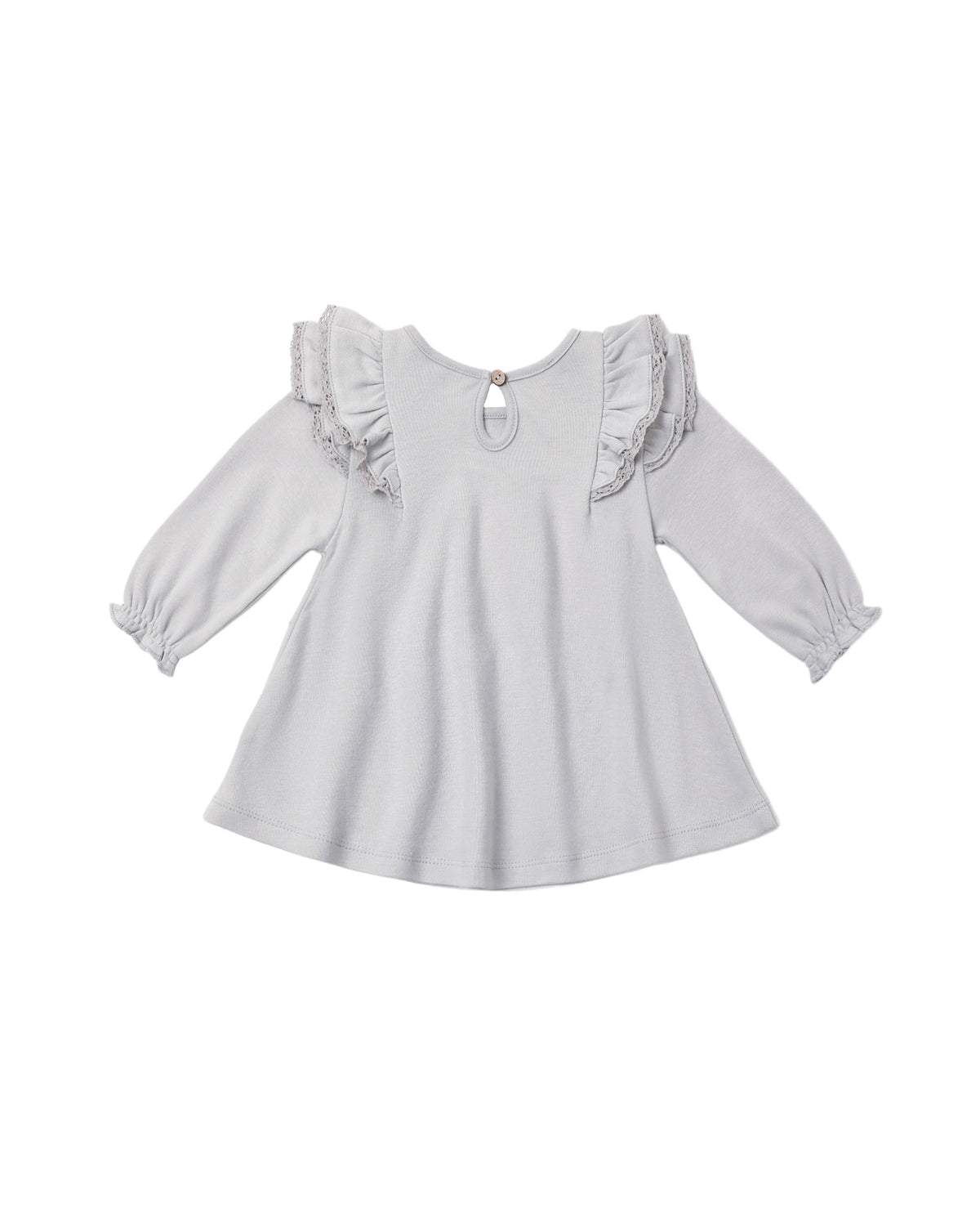 Long Sleeve Flutter Dress ll Cloud
