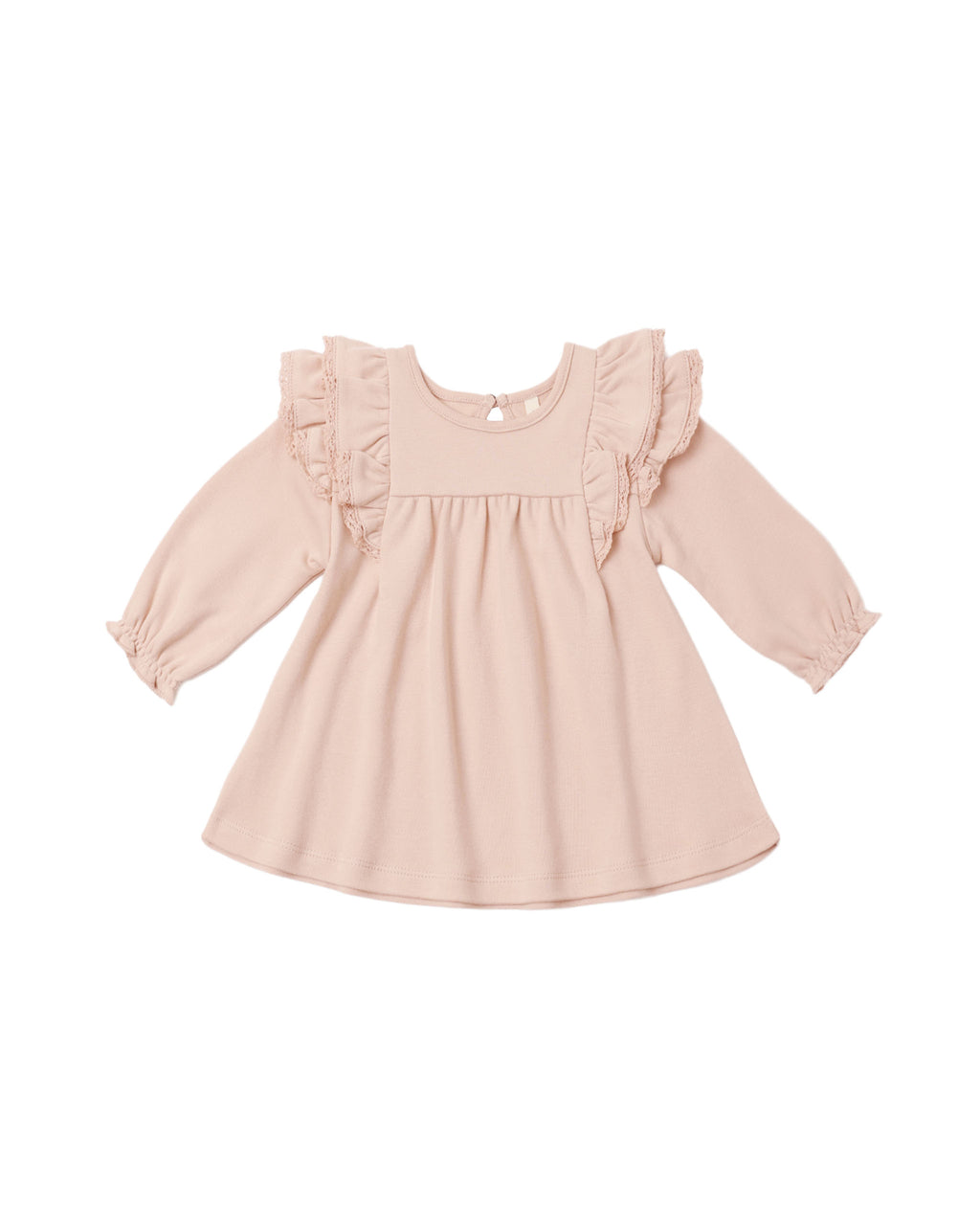 Long Sleeve Flutter Dress ll Dusty Rose