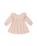 Long Sleeve Flutter Dress ll Dusty Rose