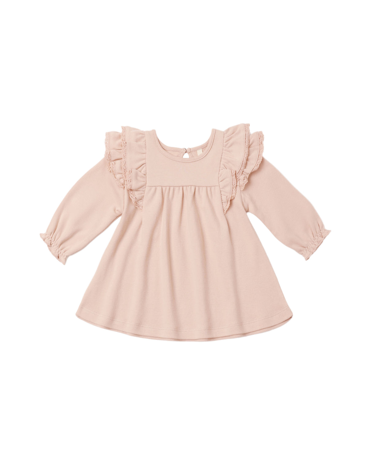Long Sleeve Flutter Dress ll Dusty Rose