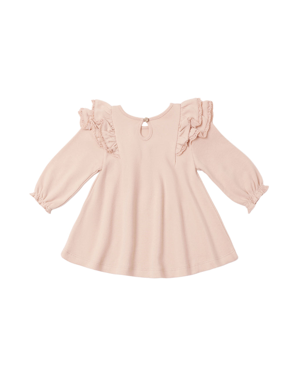 Long Sleeve Flutter Dress ll Dusty Rose