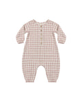 woven jumpsuit in christmas plaid