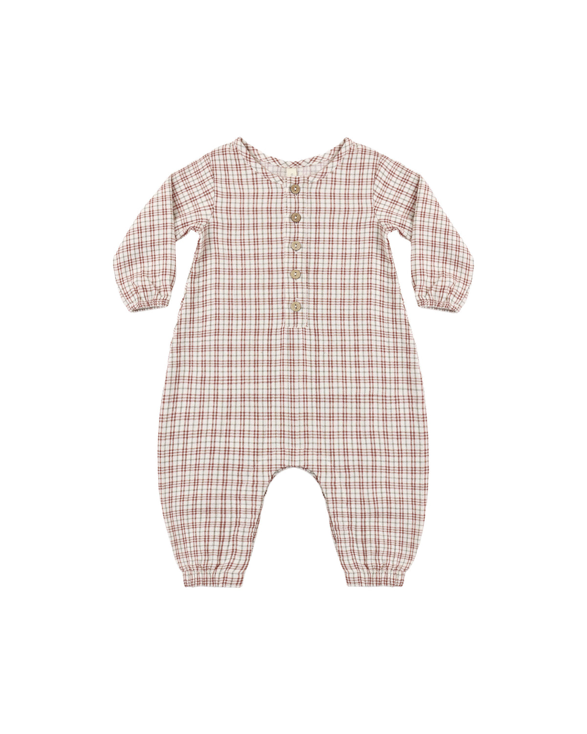 woven jumpsuit in christmas plaid