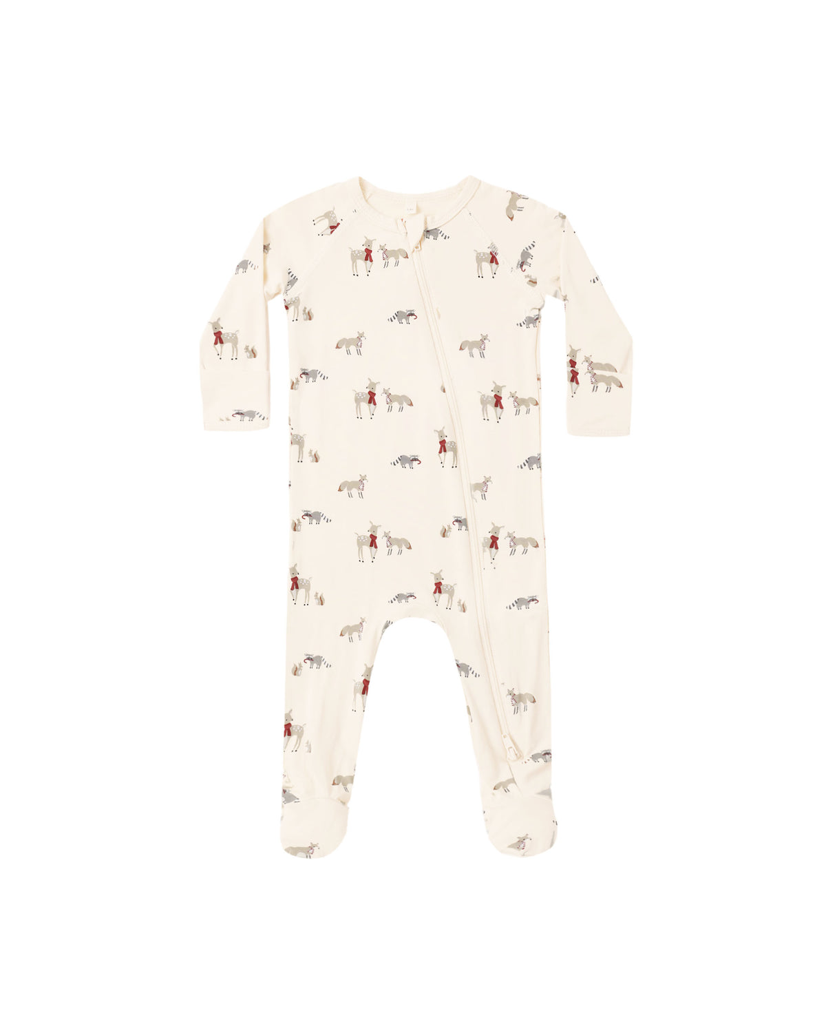 bamboo zip footie in woodland friends