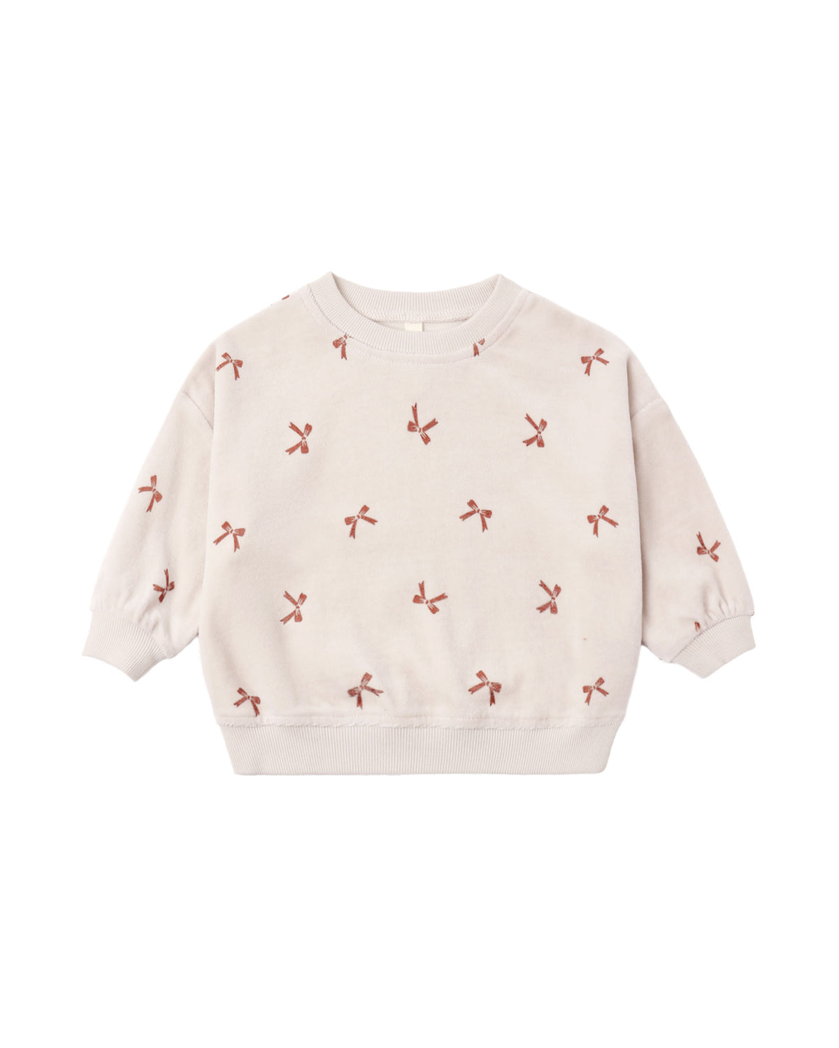 velour relaxed sweatshirt in red bows