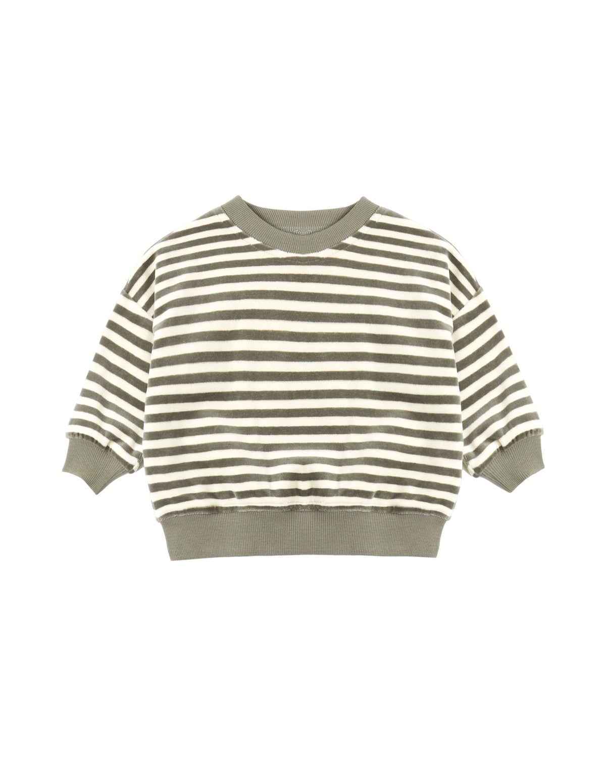 velour relaxed sweatshirt in spruce stripe