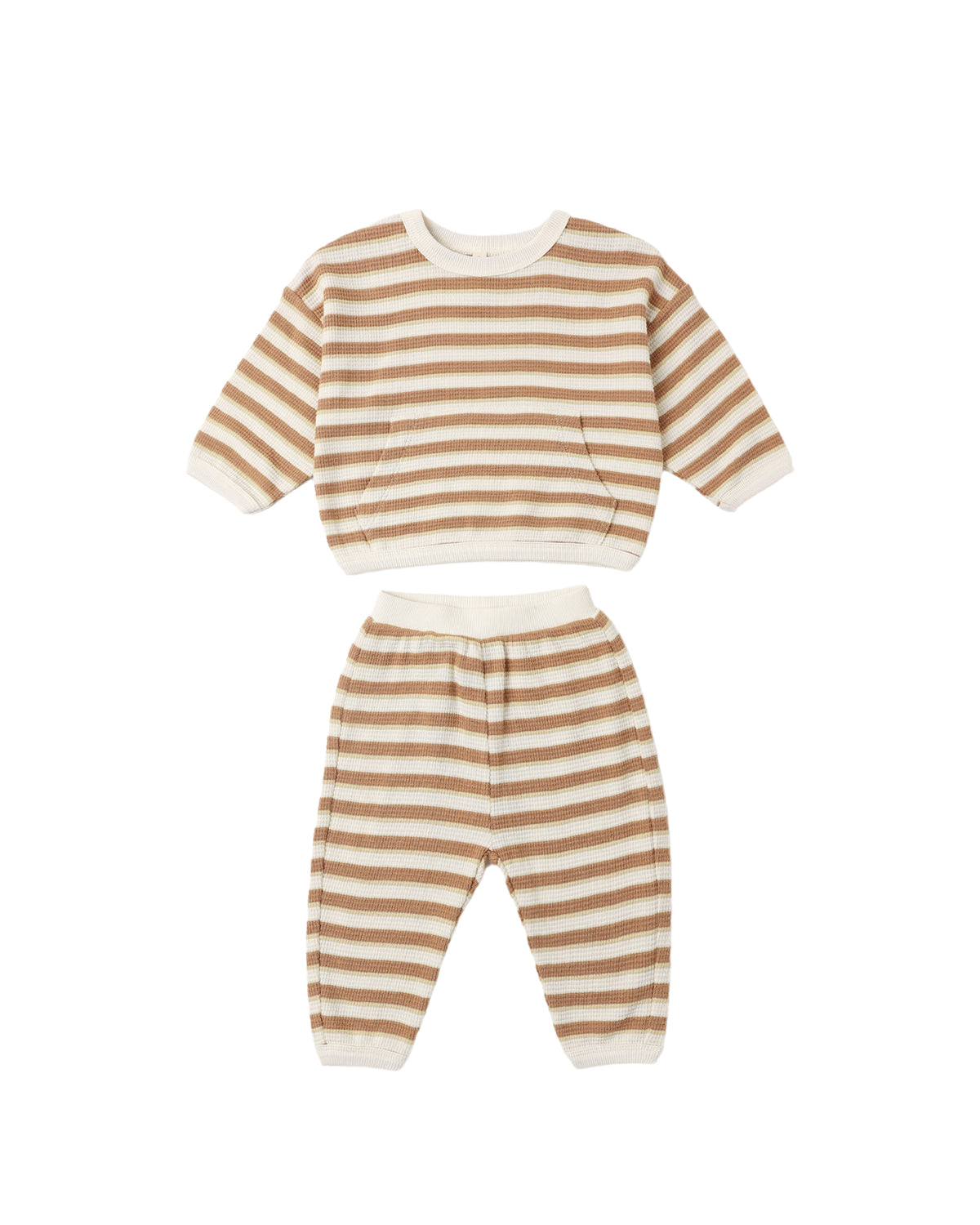 Waffle Slouch Set in Spice Stripe