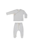 Wrap Top + Footed Pant Set ll Cloud