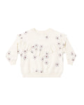 ruffle fleece sweatshirt in blue daisy