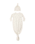Knotted Baby Gown + Hat Set ll Celestial - one size
